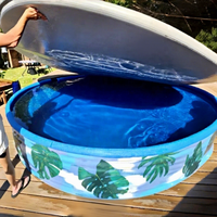 Couverture de piscine robuste pour l'extérieur, légère et personnalisée, pour piscine de type Stock Tank, pliable