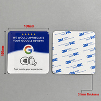 Menu Tampilan Umpan Balik Pemrograman Media Kartu Radio Persegi Epoxy Akrilik Tag NFC Kartu Ulasan Google Ketuk Ponsel untuk Meninggalkan Ulasan Pelanggan