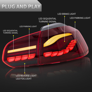 Feu arrière pour Volkswagen MK6 2013 — 2018, ensemble de phare LED <span class=keywords><strong>antibrouillard</strong></span> DRL pour VW <span class=keywords><strong>Golf</strong></span> <span class=keywords><strong>6</strong></span> - Product Image 3