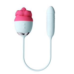 Rose Red Lips <b>Vibrator</b> Women Telescopic G-Spot Dildo Massager Clitoris Stimulator Adult Sex Toy Licking Tongue Feature - Product Image 1