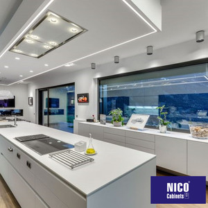 Nicocabinet Canada Edmonton Độc Đáo Đá Cẩm Thạch Nhân Tạo Ván Ép Acrylic Ấm Tủ Bếp Màu Trắng Bộ - Product Image 2