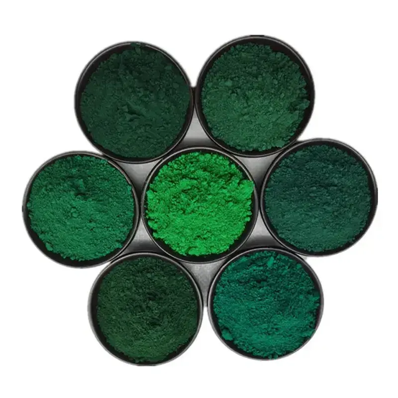 Pigmento en polvo de Fo2o3 de óxido de hierro de color verde al mejor precio para colorante de virutas de mantillo de madera