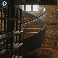 Escalier flottant cantilever de qualité supérieure au design industriel, avec support dissimulé, durable et sûr, en bois/acier inoxydable