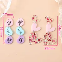 Valentijn Charmes Acryl Heart Be Mine Jewlery Bevindingen Voor Ketting Sleutelhanger Diy Maken Accessoires