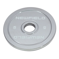 Plaque de compétition de dynamophilie en acier chromé extra-mince 50.5mm 51mm Poids calibré avec sections inférieures mats à bord surélevé brillant