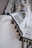 Innermor Ready-Made Faux Linen Salon Fenêtre Rideau Impression Géométrique avec Gland Décor À La Maison Rideaux