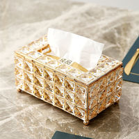 Boîte à mouchoirs de luxe en verre cristal pour bureau, carrée, couleur personnalisable, accessoires multi-usages pour la maison, le bureau et l'hôtel