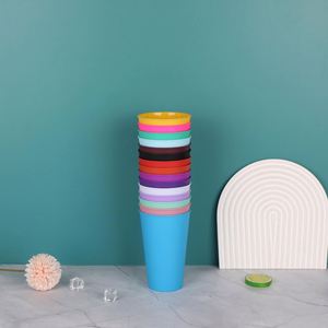 Gobelet en plastique PP de qualité alimentaire, coloré, écologique, avec paille, grande capacité 24oz, portable pour l'extérieur - Product Image 2