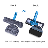 Masthome 2-en-1 : Balai serpillère magique en microfibre avec pulvérisateur, nettoyeur de vitres télescopique et raclette