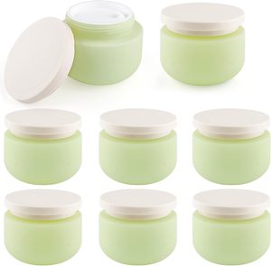 Yellow Green 100/200 Face Makeup Remover Cream Matte Skin Care Cosmetic <b>Jar</b> Soft Touch Wide Mouth Sealed Aluminum <b>Lid</b> - Product Image 1