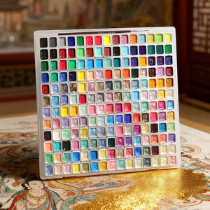 Kit de pintura de acuarela cálida de 12 colores Giorgione, pinturas de acuarela metálicas brillantes, Mini juego de pintura de acuarela forestal con purpurina - Product Image 3