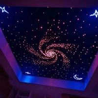 Effet de vague de plafond étoile à fibre optique roue scintillante rotative projecteur à fibre optique LED RVB plafond étoile scintillante