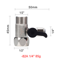 Robinet à bille trois voies 1/4 pouce, accessoire en acier inoxydable 304, poignée noire, pour cuisine et salle de bain, eau froide, garantie 5 ans