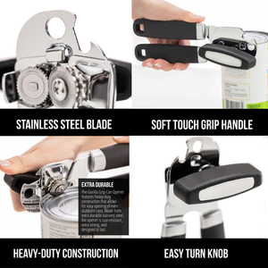 Abrelatas Multifuncional para Cocina, Abrebotellas Manual de Acero Inoxidable con Perilla Giratoria, Abrebotellas de Cerveza y <span class=keywords><strong>Vino</strong></span> con Borde Liso - Product Image 4