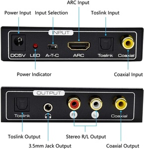 <span class=keywords><strong>Extracteur</strong></span> audio AMANKA pour ARC avec sorties SPDIF coaxiales, optiques, RCA et 3,5 mm - Convertisseur DAC 192 kHz pour PS4, TV, <span class=keywords><strong>DVD</strong></span>, Blu-ray (Chine) - Product Image 3