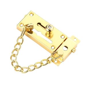 Surface-mounted <b>Lockable</b> Door Bolt Stainless Steel With Anti-theft Chain For Residential Homes And Hotels - Product Image 1