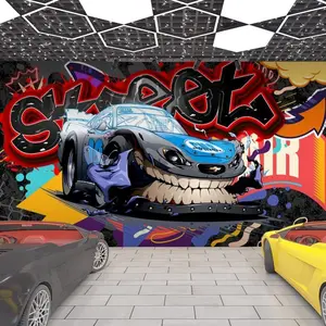 Araba grafiti duvar kağıdı sprey boyama renk değişimi filmi onarım arka plan duvar dekorasyon araba yıkama güzellik dükkanı duvar kağıdı
