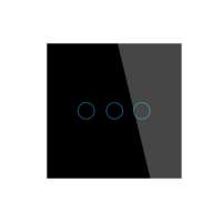 Interruptor de Luz Inteligente WiFi, Reino Unido y UE, 3 Botones, Pantalla Táctil de Vidrio, con Control por Aplicación Tuya, Compatible con Alexa y Google Home