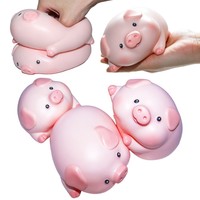 Jouet anti-stress en TPR en forme de cochon à remontée lente, mini squishy, balle anti-stress en forme de cochon