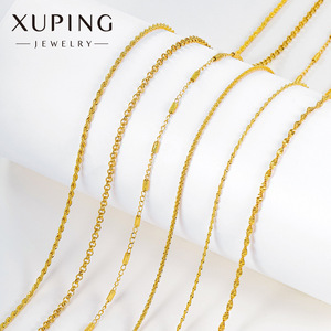 Xuping đồ trang sức bán buôn đồng Rose Bạc 18K 14k 24K mạ vàng thời trang vòng tròn Bead hộp rắn Cuban Chuỗi liên kết cho phụ nữ - Product Image 2