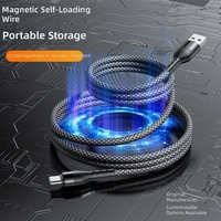 Câble de données magnétique USB-A/Type-C, force magnétique de 650 Gauss pour appareils Android - Charge rapide, transfert de données, vente en gros