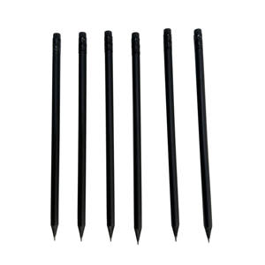 ดินสอไม้สีดำแบบมินิมอลพร้อมยางลบ โลโก้สั่งทำได้ ของขวัญขายส่ง - Product Image 3