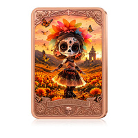 Vente en gros de lingots de cuivre 1 oz 999 rectangulaires, motif squelette magique de dessin animé, objet de collection, cadeau pour le Jour des Morts