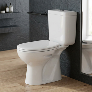 สุขภัณฑ์ชักโครกแบบอเมริกันทรงกลมเซรามิกสองชิ้น ระบบชำระล้างแบบ Washdown พร้อมถังเก็บน้ำแบบ Dual Flush ลดราคาพิเศษ - Product Image 2