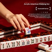 Jeu de Mahjong Américain 166 Tuiles avec Jokers en Acrylique Effet Écaille de Tortue Dragon pour 4 Joueurs – Idéal pour Soirées Familiales et Cadeaux de Fêtes
