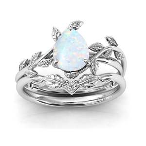 แหวนอาเกตมอสธรรมชาติ925แหวนหมั้นเงินแท้ชุดสัญญาแหวนแต่งงานของขวัญเครื่องประดับสำหรับผู้หญิง - Product Image 3