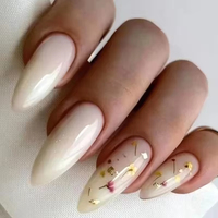 Uñas Postizas Reutilizables al por Mayor, 24 Piezas, Almendradas, Cuadradas, Ataúd, Stiletto, Francesas, Ojo de Gato, 3D, Flor de Cerezo