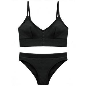 Vrouwen Anti-Bacteriële Low-Rise Effen Kleur Polyester String Slipje 2-delige Shorts Set Handwas Alledaagse Stijl - Product Image 5