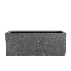 Modern <b>Rectangle</b> Concrete <b>Planter</b> Outdoor Garden Flower Pot Minimalist Design Gray Finish - Product Image 1