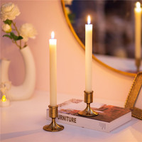 Bougeoirs courts brossés en or noir européens pour bougies coniques, idéaux pour Noël, les fêtes à la maison et les centres de table