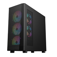 Boîtier PC Gaming AntarcChill Mid Tower avec façade en mesh, support supérieur pour refroidisseur liquide 360mm, verre trempé, Micro-ATX, design moderne, compatible refroidissement liquide 360mm