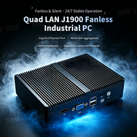 PC Nano Mini Kompak J1900 4 Port LAN Gigabit Desain Tanpa Kipas Senyap Firewall Jaringan X86 Mini Server Mendukung Ubuntu Win10 Linux