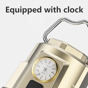 Smiling Shark Outdoor <b>Camping</b> <b>Lantern</b> LY-8242 Rechargeable <b>LED</b> Portable Lamp Metal Body With Clock Feature - Product Image 3