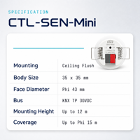 Mini capteur de mouvement radar haute précision compact pour applications KNX, offrant une détection puissante et une forme facteur miniature
