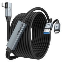 Prise en charge de la charge rapide pendant la lecture Câble de liaison pour casque VR 16FT 5M 2in1 Câble de données USB 3.2 vers Type C haute vitesse 5Gbps pour Oculus