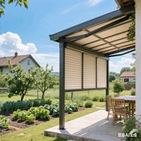 Pergola à persiennes en aluminium blanc pour extérieur, auvent rétractable électrique, kit de support de terrasse de jardin étanche, pavillon d'un côté