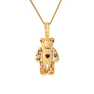 <span class=keywords><strong>Collier</strong></span> en cuivre plaqué or ACME avec ours en peluche en laiton et zircon coloré, <span class=keywords><strong>collier</strong></span> pendentif animal tendance pour femmes - Product Image 5