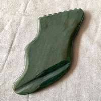 Outil de massage facial en jade néphrite HSB authentique en forme de S, pierre Gua Sha pour sculpter le visage et la mâchoire, réduire les gonflements, masseur facial musical