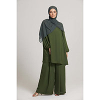 Özel Premium Spandeks/Polyester Kumaşından Üretilmiş Tesettür Spor Giyim Kadın 2 Parça Uzun Kollu Üst ve Pantolon Takımı Nefes Alabilen Hafif Hızlı Kuruyan