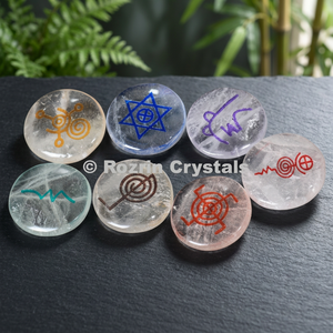 Cristaux Rozrin, ensemble de cristaux d'agate pour le chakra et le Reiki, avec un design Feng Shui sur le thème de l'amour, pierres précieuses sculptées et gravées - Product Image 3