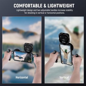 Stabilisateur de smartphone tout métal <span class=keywords><strong>NEEWER</strong></span>, adaptateur de filtre d'objectif 67 mm, cage pour téléphone S22 Ultra, kit de montage vidéo avec poignées latérales doubles - Product Image 6