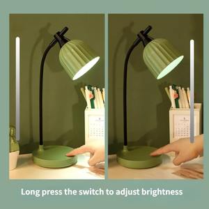 Lámpara de mesa recargable por USB, lámpara de escritorio para dormitorio, luz nocturna para lectura de libros, lámpara LED táctil regulable, luz de noche con protección para los ojos - Product Image 5