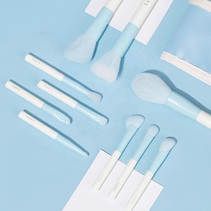 Juego de brochas de maquillaje azul profesional MSQ, peine de pelo sintético, cepillos para corrector, delineador de ojos, colorete, mango de posición facial - Product Image 5