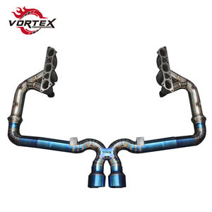 เฮดเดอร์และดาวน์ไปป์ VORTEX ไทเทเนียมอัลลอยด์สีฟ้าไหม้ สำหรับรถปอร์เช่ 911 991.1/991.2 GT3 4.0 ปี 2014-2019 - Product Image 1