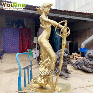 Sculpture de femme nue tenant une épée en bronze métallique, décoration intérieure et extérieure moderne grandeur nature - Product Image 6