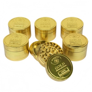 Hot Seller Zinc Alloy <b>Herb</b> <b>Grinder</b> Gold Four-Layer <b>Grinder</b> Manual Metal Tobacco <b>Grinder</b> - Product Image 5